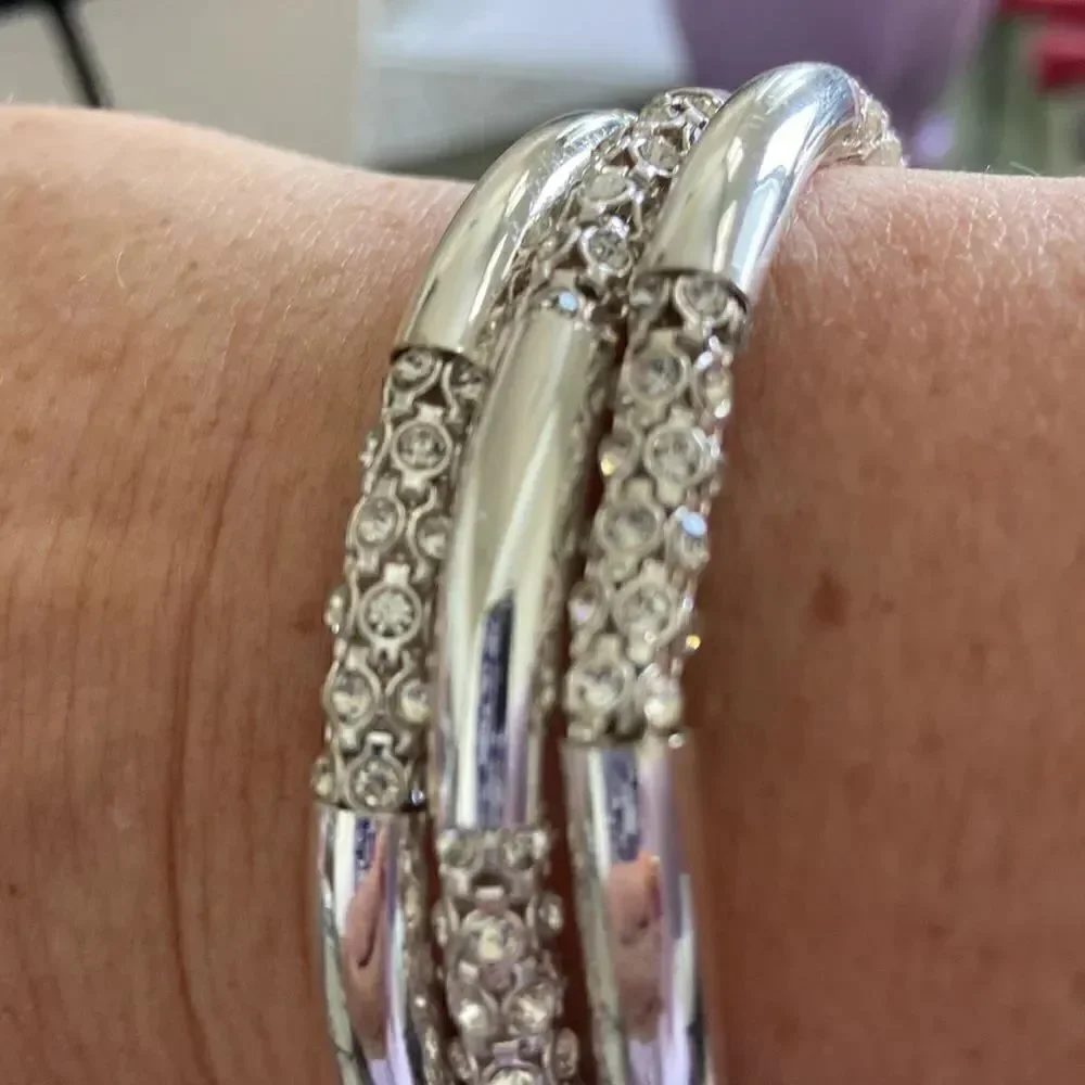 Napier NWOT 3 lawyered Silver color & Rhinestone stones